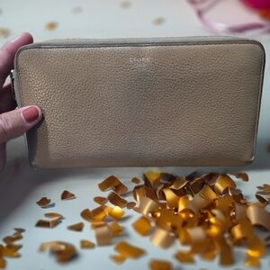 Celine Beige Leather Wallet